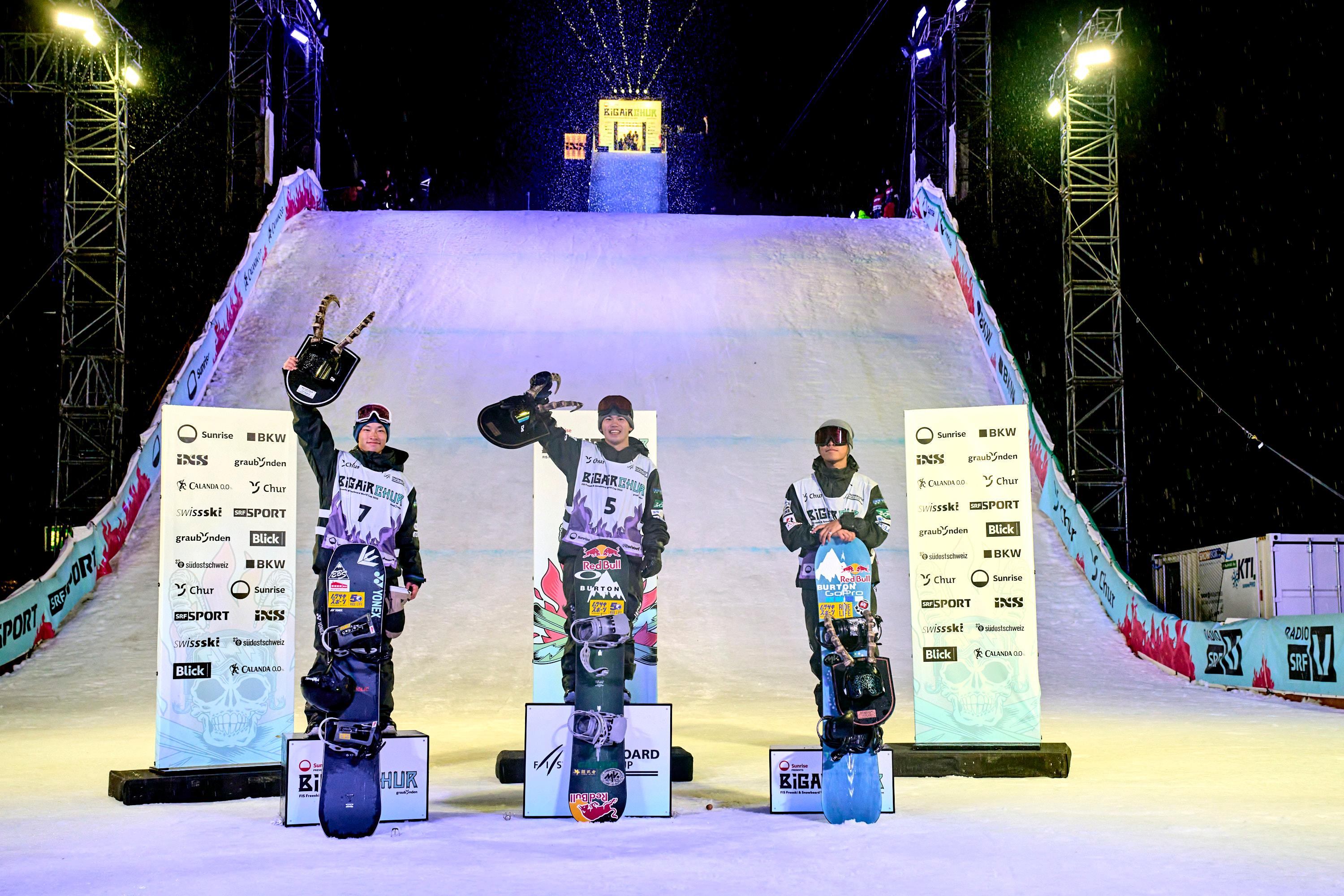 スノボ 五輪メダリストたち ビッグエア全日本選手権に凱旋出場